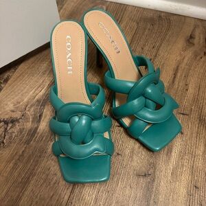 Coach Women's Green Sandal Heels